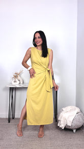 Vestido Lazada Mostaza